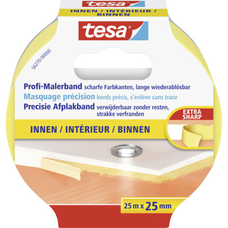 Tesa Malerkreppband Precision Indoor 25 m x 25 mm Kreppband Maler streichen (1/5)