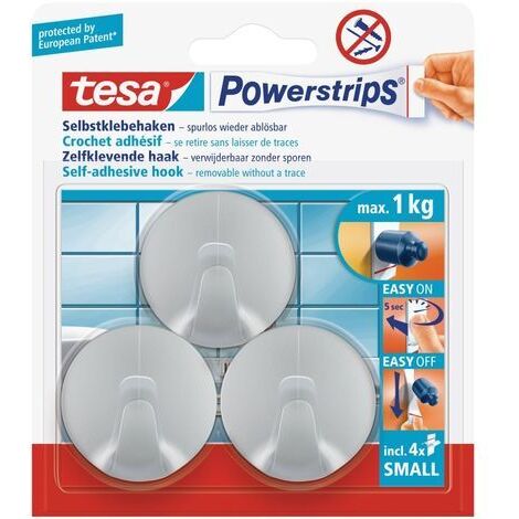 tesa Haken Powerstrip Small rund, chrom Haken (1/4)