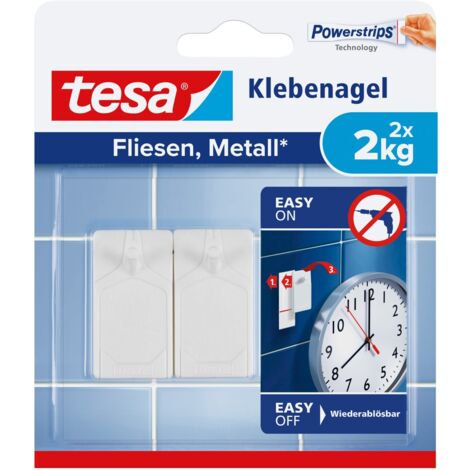 tesa Klebenagel Traglast 2 kg, 2 Stück Klebepads