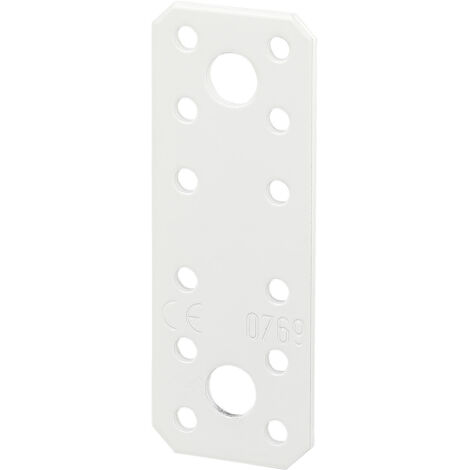 Vormann Flachverbinder Lochplatte  weiss, 9,6 x 3,5 cm