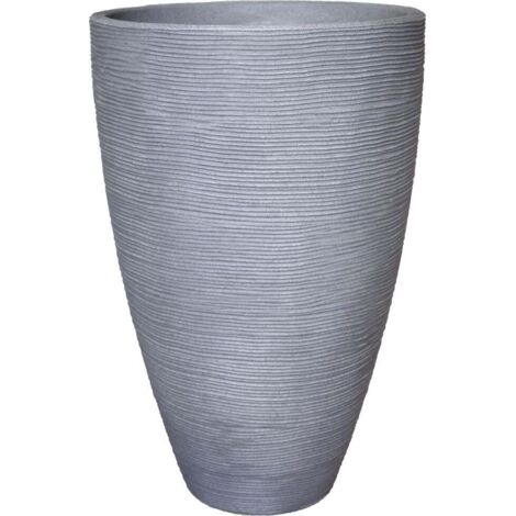 Geli Pflanztopf mit Rillen Ø 40 x 60 cm betonfarbe Kunststofftöpfe