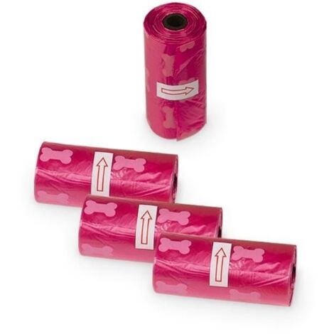 Nobby TidyUp Kotbeutel mit Knochendruck fuchsia, 4 Rollen je 15 Beutel Pflege & Hygiene