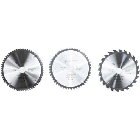 TrendLine HM-Kreissägeblätter 3-teilig je 185 mm, Bohrung 30 mm, 24 48 60 Zähne (1/3)
