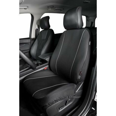 2tlg/Set Universal Schwarz Auto Sitzauflage Sitzkissen Sitzmatte PU  Sitzbezüge