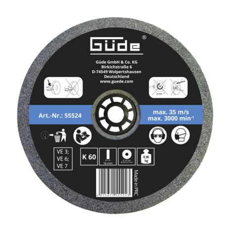 Güde Schleifscheibe K 60 125 x 16 x 20 mm Doppelschleifer & Schärfgeräte