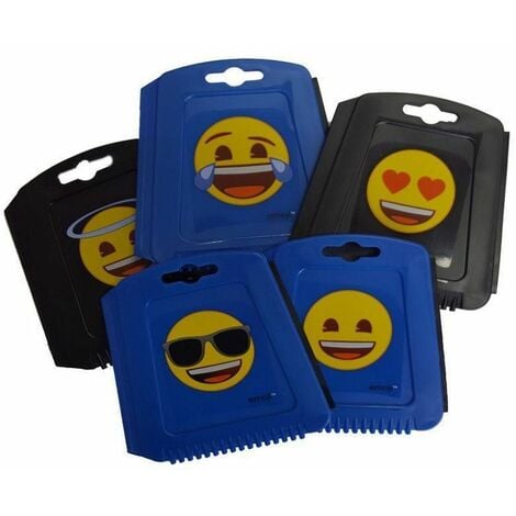 OKCars Trapezeiskratzer Emoji schwarz/blau Eiskratzen Eiskratzer
