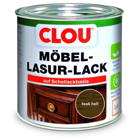 Clou Möbel Lack L4 125 ml teak hell Holzlasur (1/2)