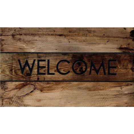 Fußmatte La Traviata Welcome Holz, 45 x 75 cm Schuhabstreifer & Fussmatten