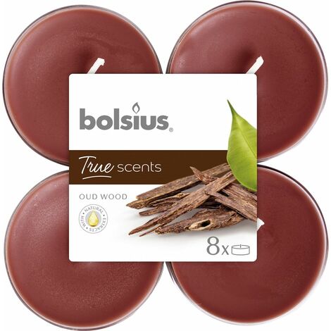 Bolsius Duftkerzen Maxi Light 8 Stück True Scents Adlerholz