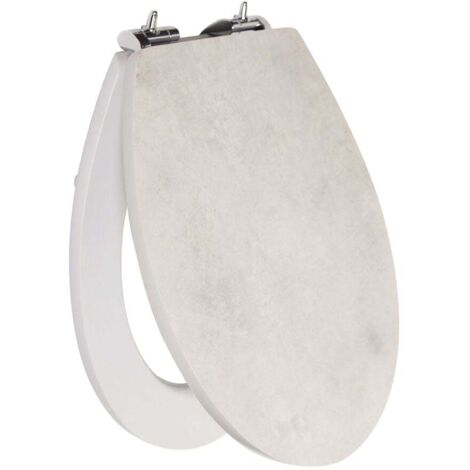 Primaster Toilettendeckel Betonoptik Grau MDF Absenkautomatik WC Sitz Klodeckel (1/3)