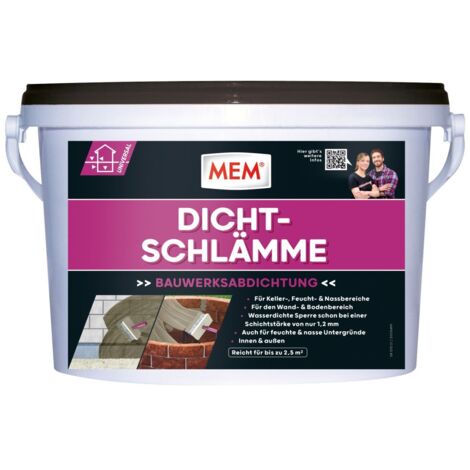 MEM Dicht Schlämme 5 kg Dichtungsschlämme Wand Boden Feuchtraum Abdichtung grau