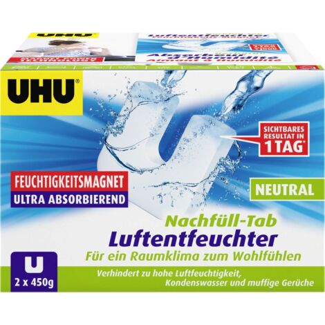 UHU Luftentfeuchter Feuchtigkeitsmagnet Neutral, 2 x 450 g Luftentfeuchter