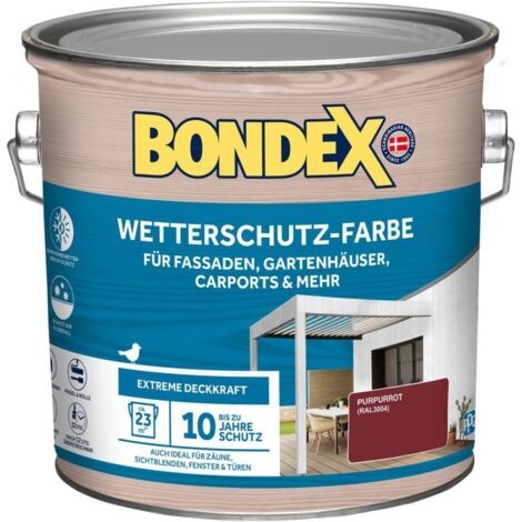 Bondex Wetterschutzfarbe 2,5 L purpurrot Holzschutzlasur (1/4)