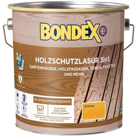 Bondex Holzschutzlasur 3in1 4 L eiche-hell Holzschutzlasur (1/3)