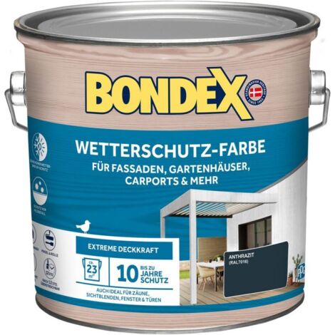 Bondex Wetterschutzfarbe 2,5 L anthrazit Holzschutzlasur (1/4)
