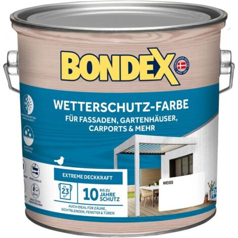 Bondex Wetterschutzfarbe 2,5 L weiss Holzschutzlasur (1/4)