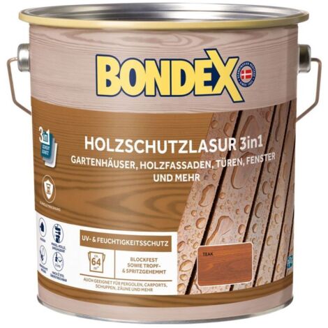 Bondex Holzschutzlasur 3in1 4 L teak Holzschutzlasur (1/3)