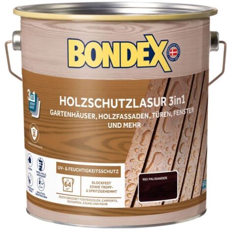 Bondex Holzschutzlasur 3in1 4 L rio-palisander Holzschutzlasur (1/3)