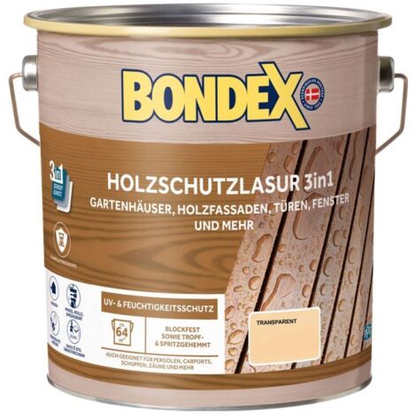Bondex Holzschutzlasur 3in1 4 L farblos Holzschutzlasur (1/3)