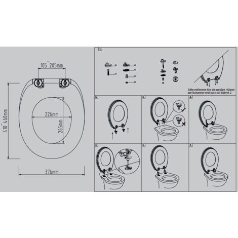 Primaster Toilettendeckel Bambus WC Sitz Toilettensitz Klodeckel