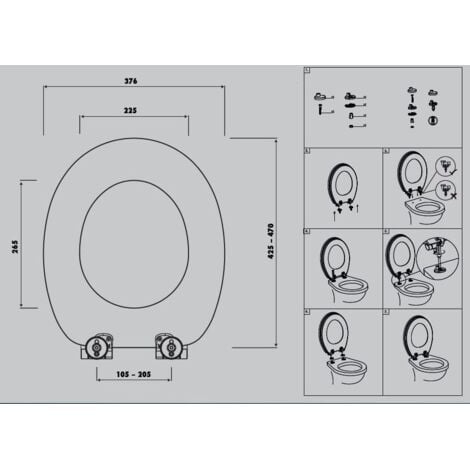 Primaster WC-Sitz mit Strasssteinen Absenkautomatik Soft schwarz