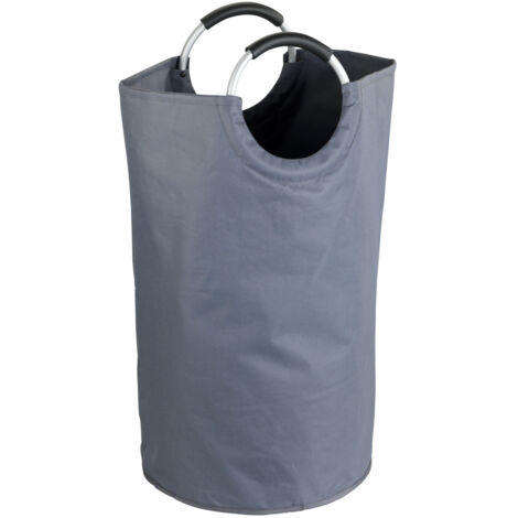 WENKO Wäschesammler Jumbo Anthrazit, Multifunktionstasche, 69 l , Grau, Polyester anthrazit, Aluminium aluminium, Kunststoff PVC/PU und sonstige schwarz