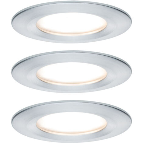 Paulmann LED Einbauleuchte Nova Coin 3er Set alu Ø 7,8 cm starr warmweiß Einbauleuchte
