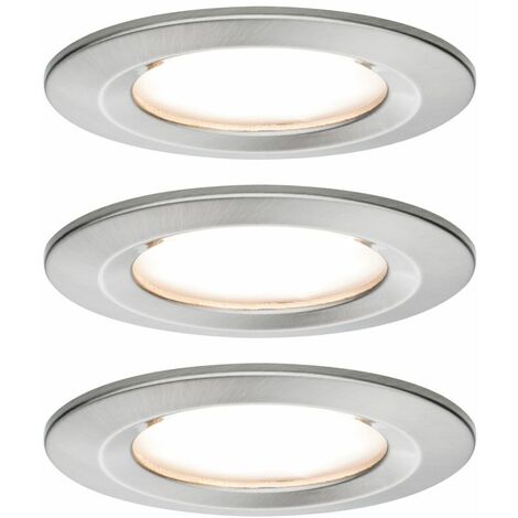 Paulmann LED Einbauleuchte Nova Coin 3er Set eisen Ø 7,8 cm starr warmweiß Einbauleuchte (1/7)