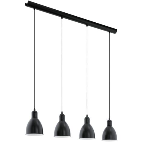 Hängeleuchte 97,5x110 cm aus schwarzem Metall mit vier Lichtpunkten - Eglo Priddy