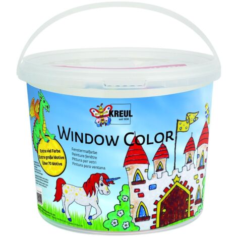 Set Window Color Kreul Mondo Glitter - 7 Colori 80 Ml + Contorno, Adesivi Per Vetri, Per Bambini