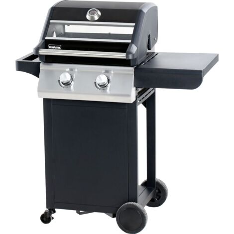 Gasgrill California 200 – 2 Brenner 4,7 kW – Deckel mit Glasfenster – abklappbarer Seitentisch – Grillfläche 49,5 x 40,6 cm – Primaster (1/3)