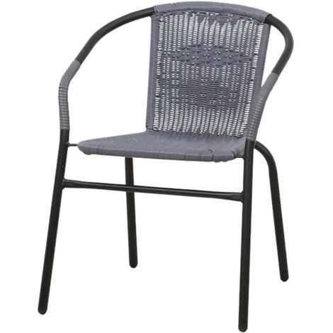 TrendLine Bistrostuhl Venezia mit Kunststoffgeflecht Gartenstuhl Stapelstuhl