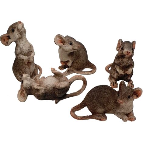 Figurendiscounter Maus Braun 5x3x5cm Polyresin wetterfest Dekofigur