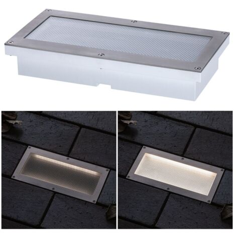 Paulmann LED Außen-Bodeneinbauleuchte Brick alu-grau 20 x 10 cm warmweiß Einbauleuchte
