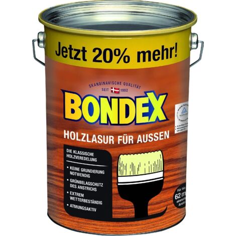 Bondex Holzlasur für Außen 4,8 l eiche hell Lasur Holz Holzschutz Schutzlasur