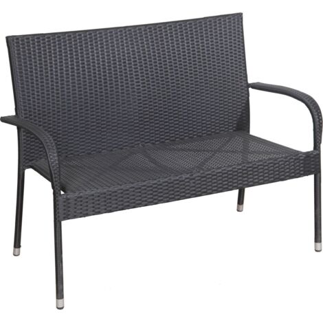 TrendLine Polyrattan Bank Malta 2Sitzer Sitzbank Geflechtbank Gartenbank