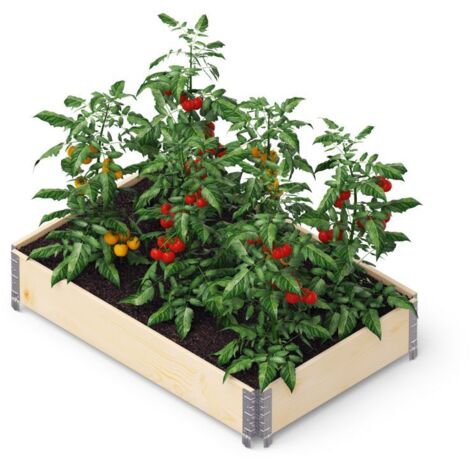 Kronus Palettenrahmen Hochbeet 80x60x19,5cm stapelbar Aufsatzrahmen Klapprahmen