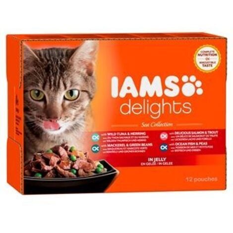 Iams Delights Katzennassfutter See Collection in Gelee 12 x 85 g Nassfutter