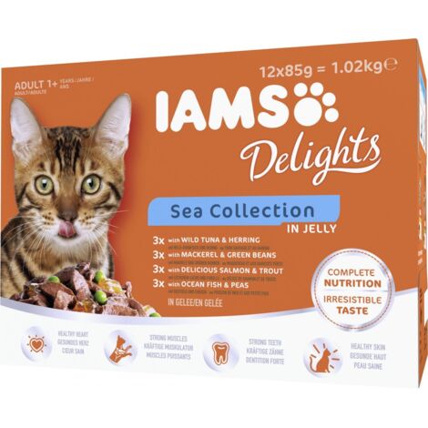 Iams Delights Katzennassfutter See Collection in Gelee 12 x 85 g Nassfutter