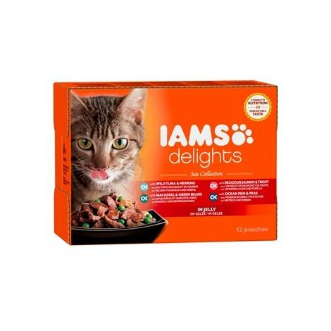 Iams Delights Katzennassfutter See Collection in Gelee 12 x 85 g Nassfutter