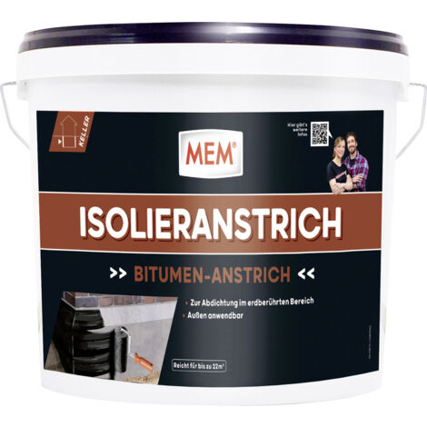 MEM Isolieranstrich 10 l Deckaufstrich Schutzanstrich Bitumen