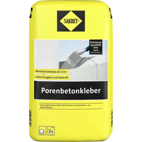 Sakret Porenbetonkleber 10 kg Fliesenkleber & Baukleber
