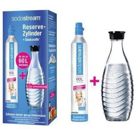 Sodastream Reservezylinder + Glaskaraffe 60l schwarz