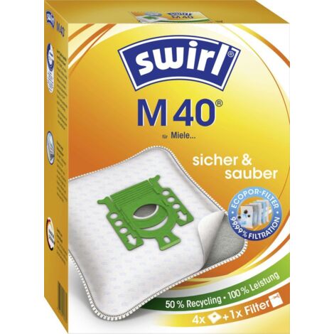 Swirl M40 MicroPor Plus Staubsaugerbeutel 4 St. – Anti-Allergen-Filter für Miele und Hoover – Dirtlock Staubverschluss – Made in Germany (1/3)