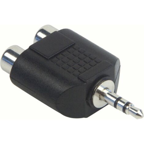 Schwaiger Audio Adapter KHA4090 533 Klinke Cinch schwarz, 1x 3,5mm Klinken Stecker / 2x Cinch Buchse Adapter (1/2)