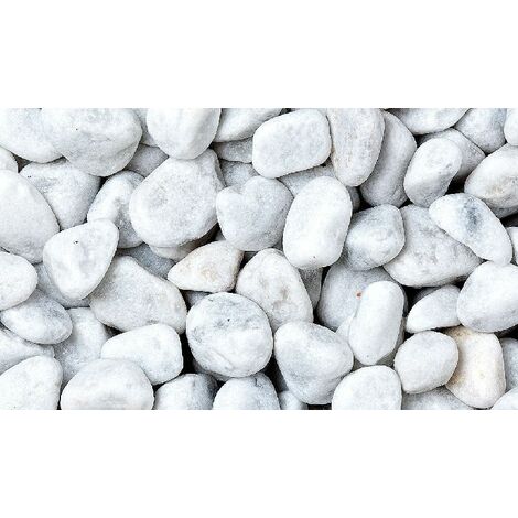 Bellamoli Gestaltungskiesel Bianco Carrara weiß ca.25-40 mm, 25 kg Kieselsteine