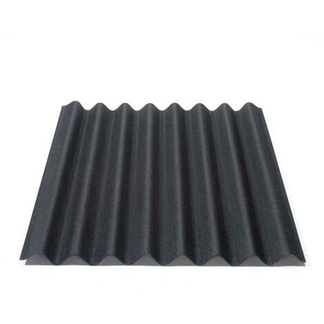 Onduline Bitumenwellplatte Easyline 100 x 76 cm 2,6 mm schwarz Kunststoffbedachung