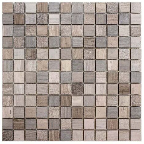 Mosaikfliese Grey Light 30 x 30 cm grau-braun Steinmaß  ca. 2,5 x 2,5 cm Mosaikfliesen