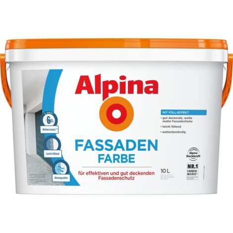 Alpina Fassadenfarbe 10 L weiß matt Außenfarbe Wandfarbe Hausfarbe wetterfest