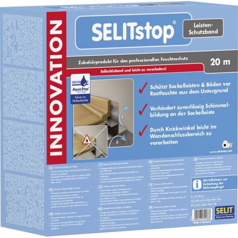 Selitstop Leisten-Schutzband 7,5 cm x 20 m Stärke 0,5 mm Trittschalldämmung